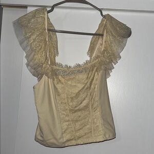 Free People Cream Lace Blouse